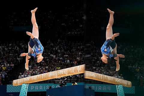 2024 Paris Olympics: Cassandra Lee competes on the balance beam